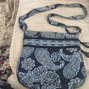 Vera Bradley Navy and Light Blue Paisley Crossbody Bag